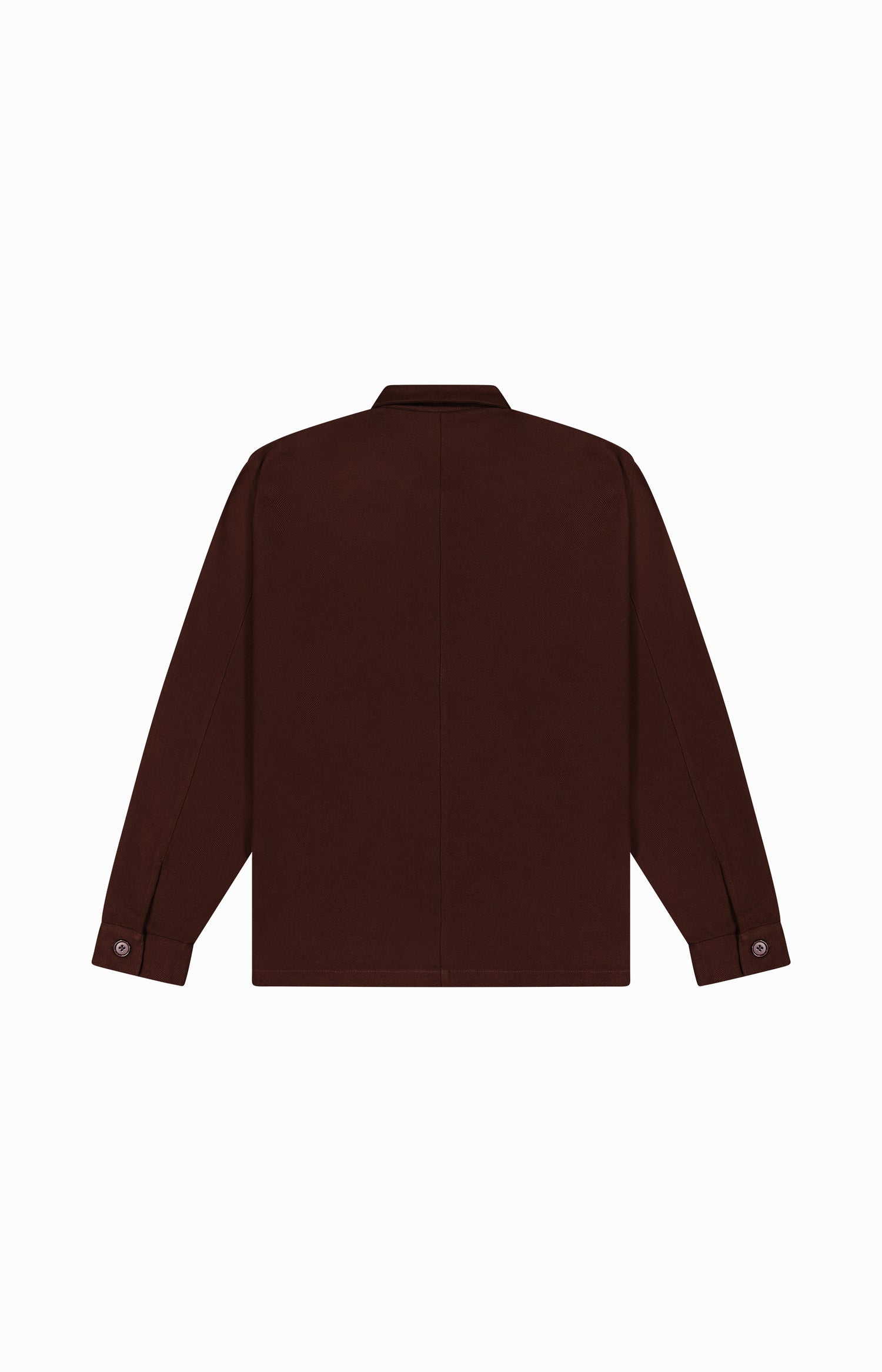 back of chocolate brown jacket 